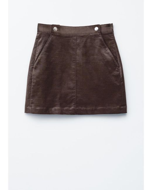 & Other Stories White Velvet Mini Skirt