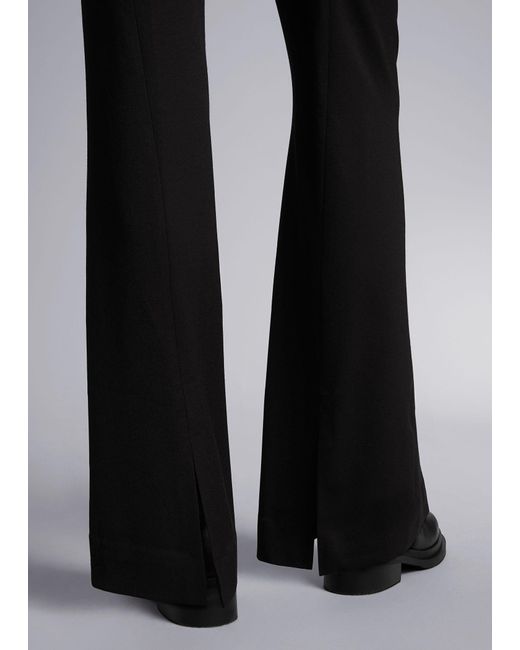 & Other Stories Black Flared Wool Trousers