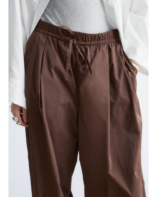 & Other Stories White Nylon Parachute Trousers