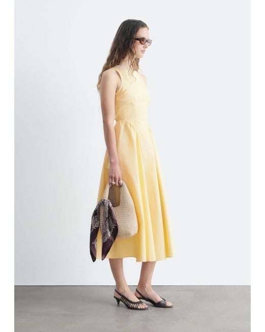 & Other Stories White Tie-Back Midi Dress