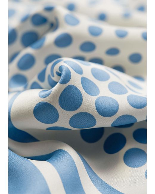 & Other Stories Blue Dotted Square Scarf