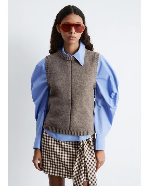 & Other Stories White Knitted Sweater Vest