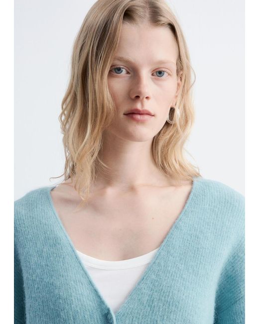 & Other Stories Blue Alpaca-Blend Cardigan