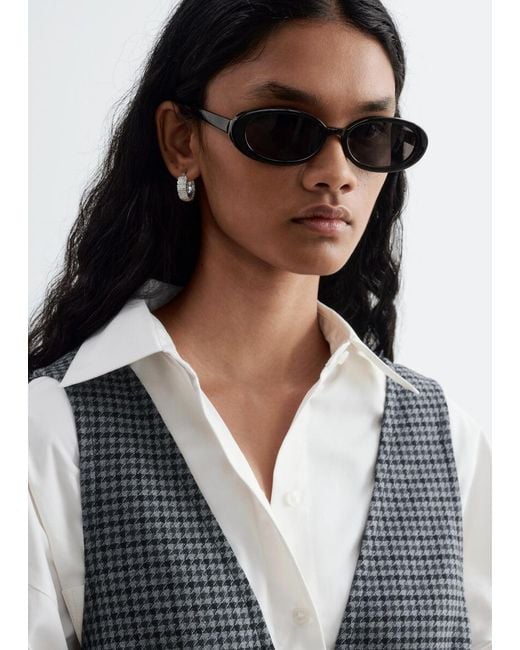 & Other Stories Gray Houndstooth Dress