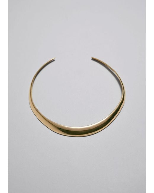 & Other Stories Gray Curved Choker Necklace