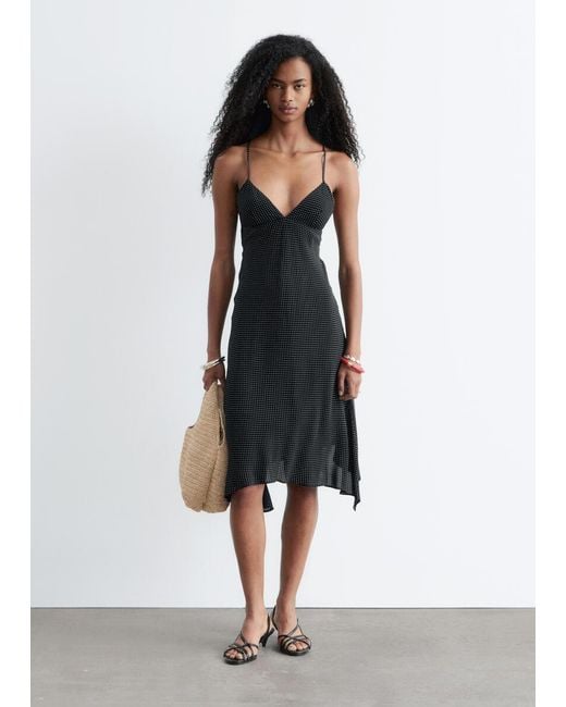 & other stories black slip dress Silk Slip Midi Dress - Black