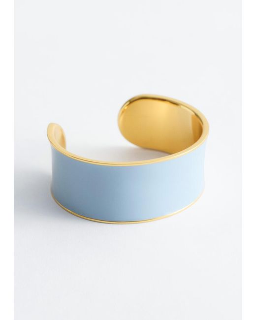 & Other Stories Blue Two-Tone Cuff Bracelet
