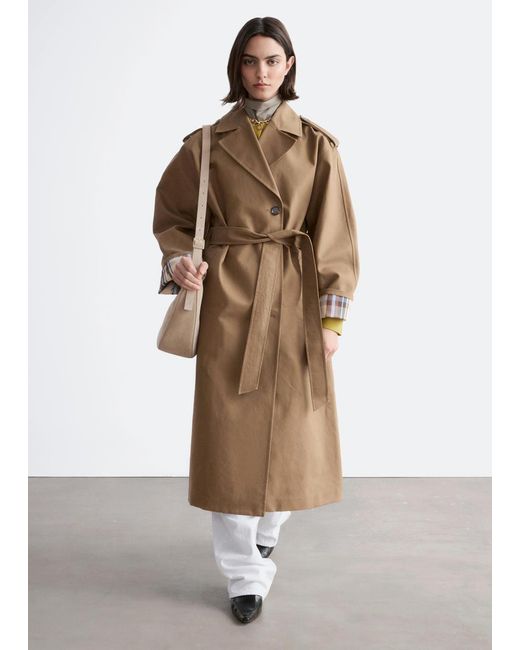 & Other Stories White Belted Trench Coat