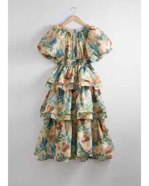 & Other Stories White Frill-tier Maxi Dress