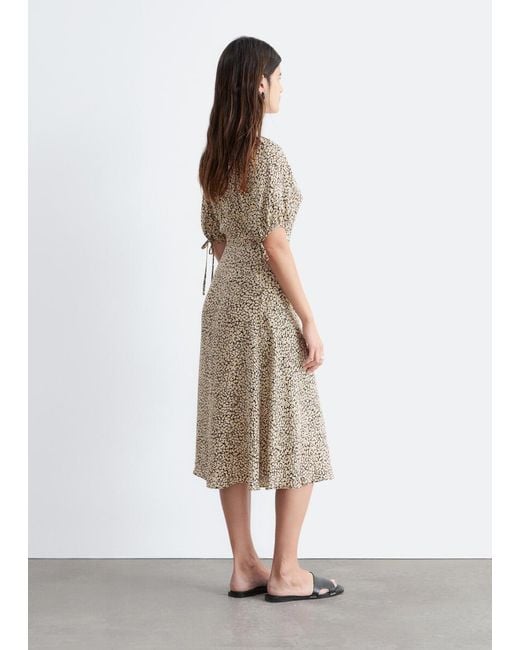 & Other Stories White Tie-Waist Midi Dress