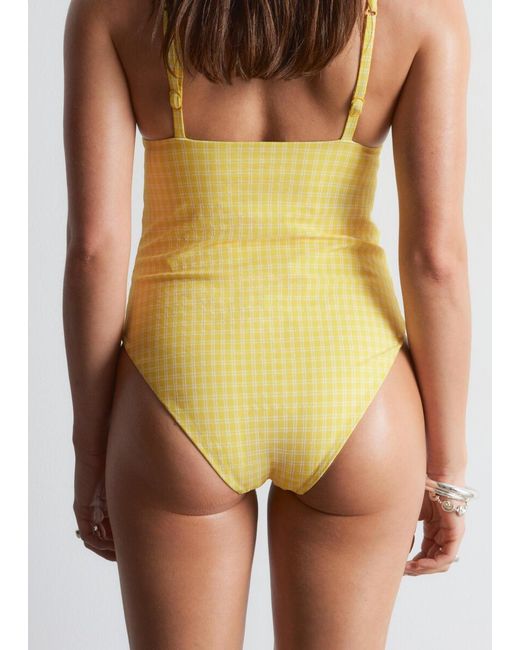 & Other Stories Multicolor V-Neck Swimsuit