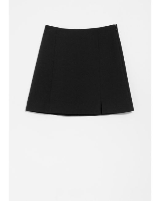 & Other Stories Black High-Waist Mini Skirt