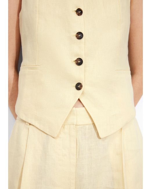 & Other Stories Natural Tailored Linen Waistcoat
