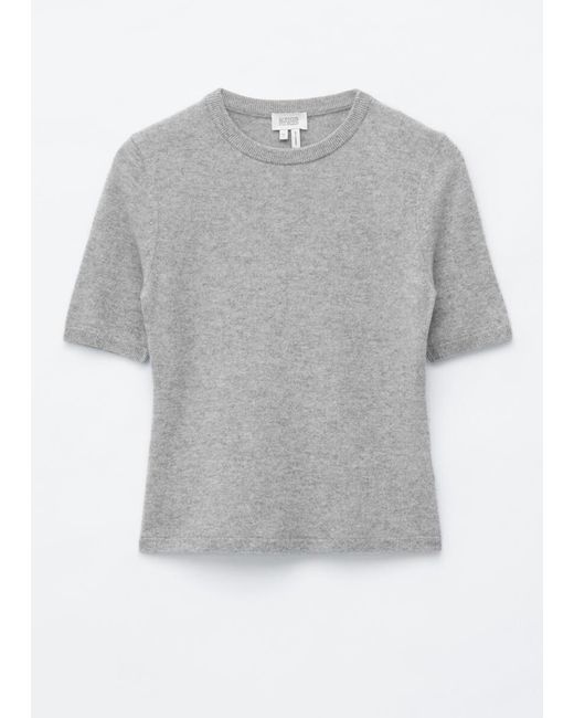 & Other Stories White Short-Sleeve Cashmere Top