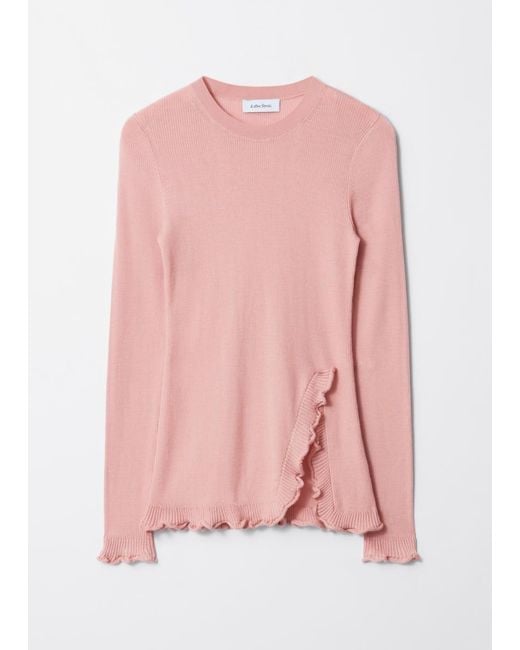 & Other Stories Pink Ruffled-Slit Top