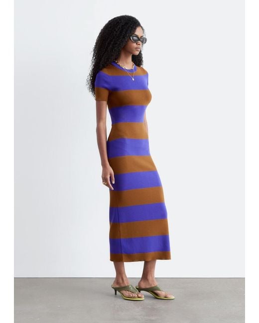& Other Stories White Ribbed Knit Long Dress