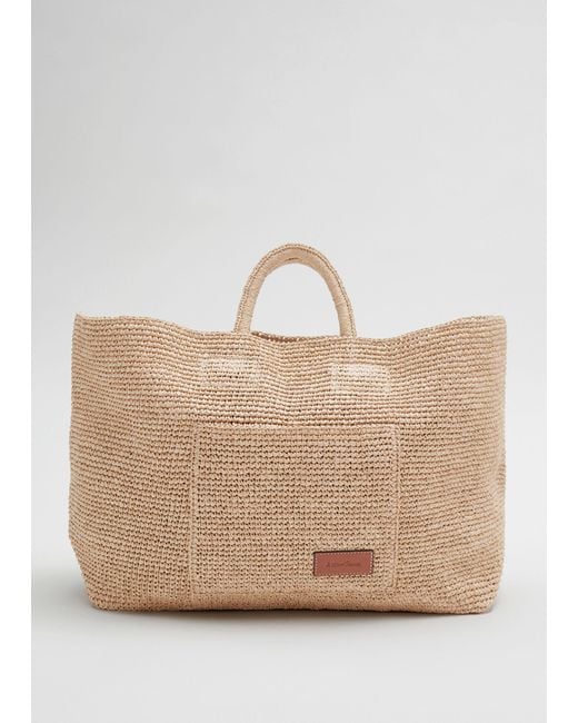 & Other Stories Natural Large Woven Straw Tote