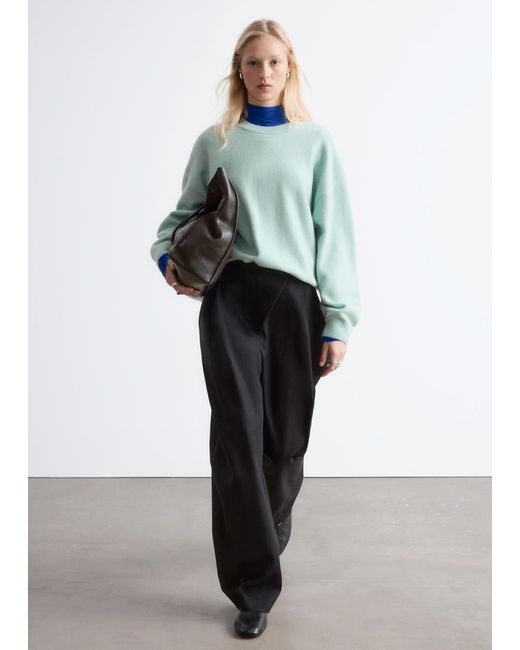 & Other Stories Green Oversized Knit Jumper