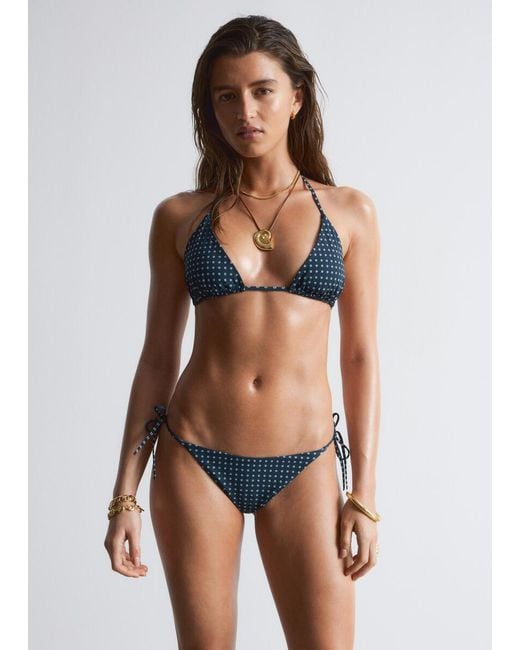 & Other Stories Black Triangle Bikini Top