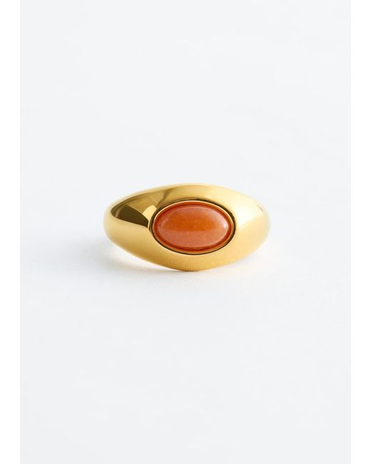 & Other Stories White Aventurine Stone Ring