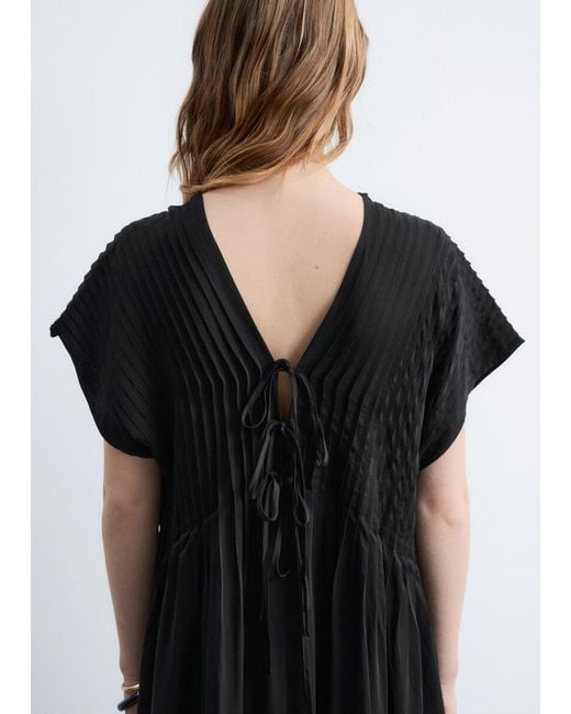 & Other Stories Black Pleated Dolman Midi Dress