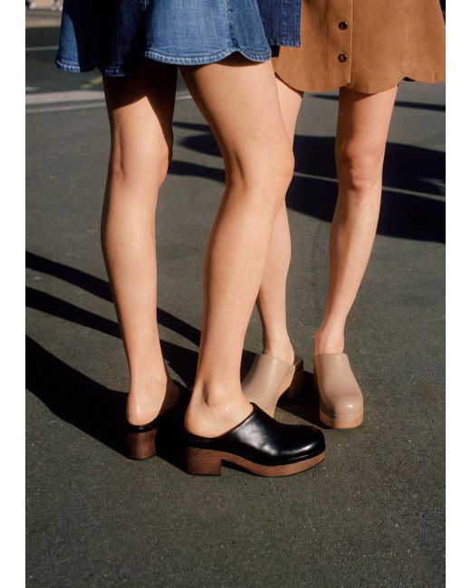 Clogs with online wooden heel