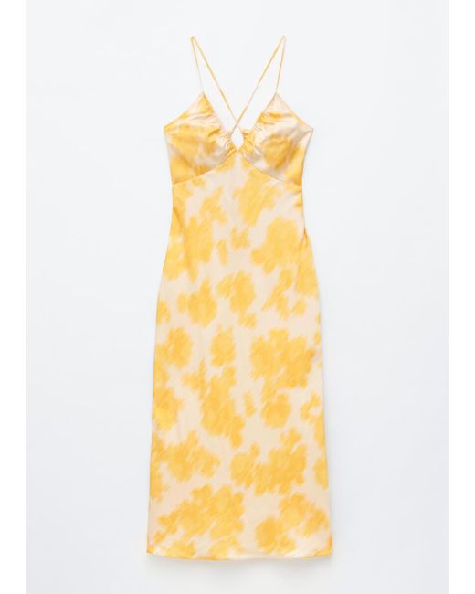 & Other Stories White Satin Slip Midi Dress