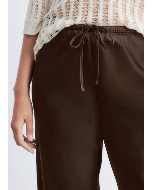 & Other Stories Brown Satin Pull-On Trousers