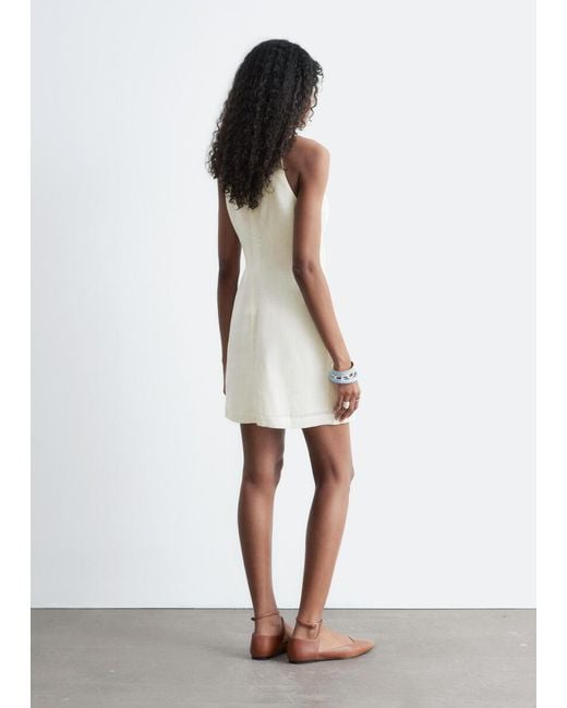 & Other Stories White Linen Mini Dress