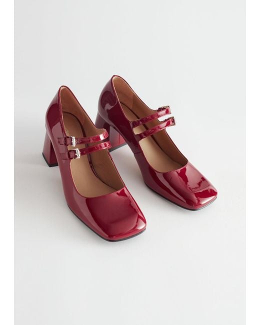 & Other Stories Patent Leather Mary Jane Pumps in Red Lyst