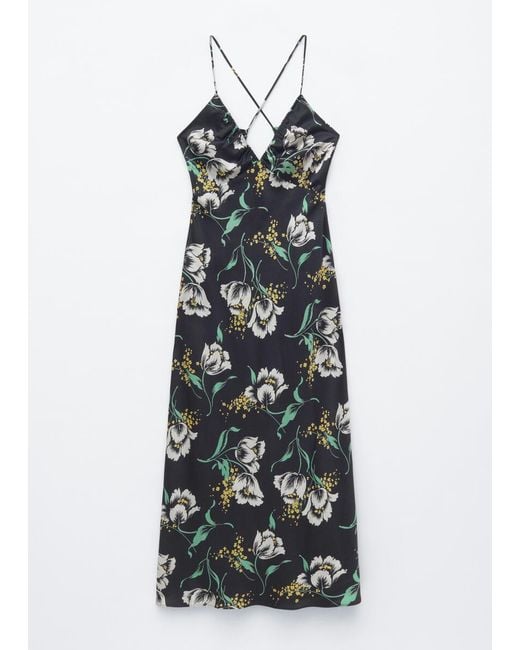 & Other Stories White Satin Slip Midi Dress