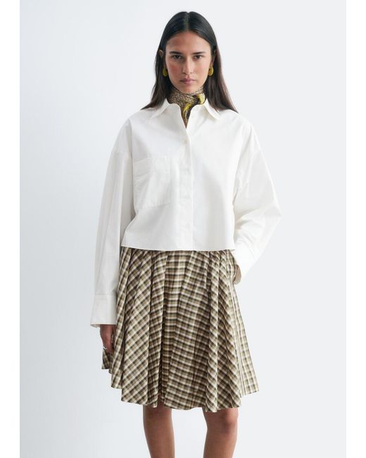 & Other Stories White Cropped Cotton Twill Shirt