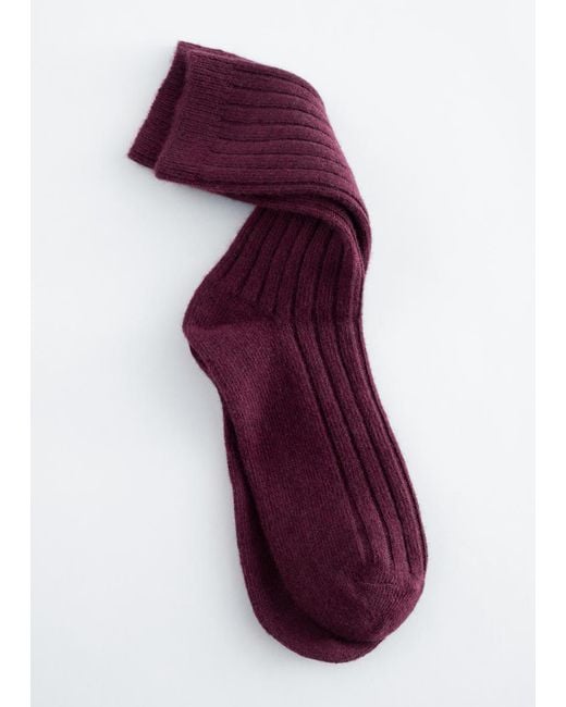 & Other Stories Purple Soft Wool Socks