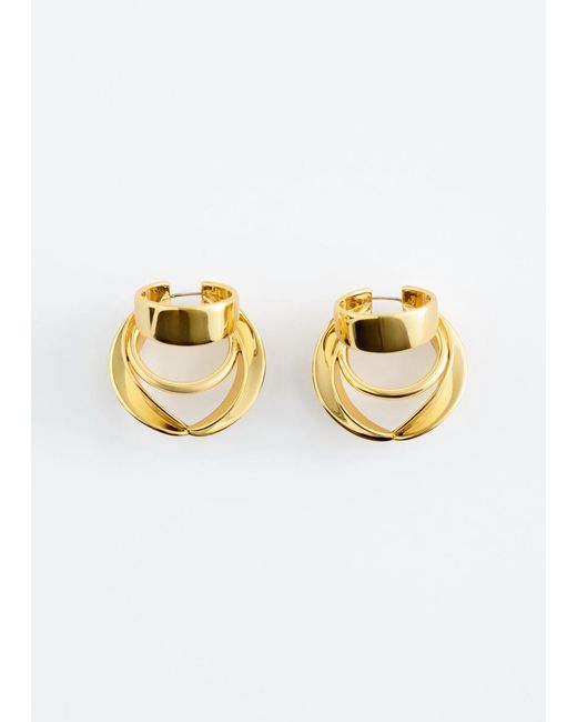 & Other Stories Natural Sculptural Hoop Earrings