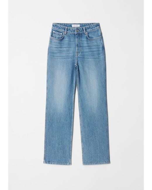 & Other Stories Blue High-Waist Straight-Leg Jeans