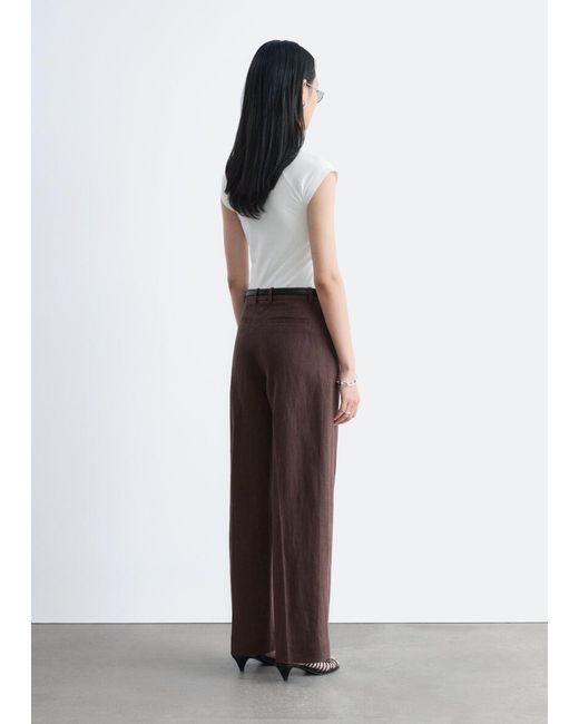 & Other Stories White Tailored Linen Trousers