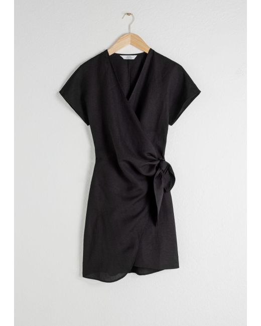 linen blend wrap dress