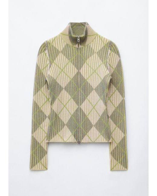 & Other Stories Natural Wool-Cotton Zip Cardigan