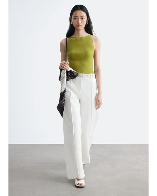 & Other Stories White Press-Crease Cotton Trousers