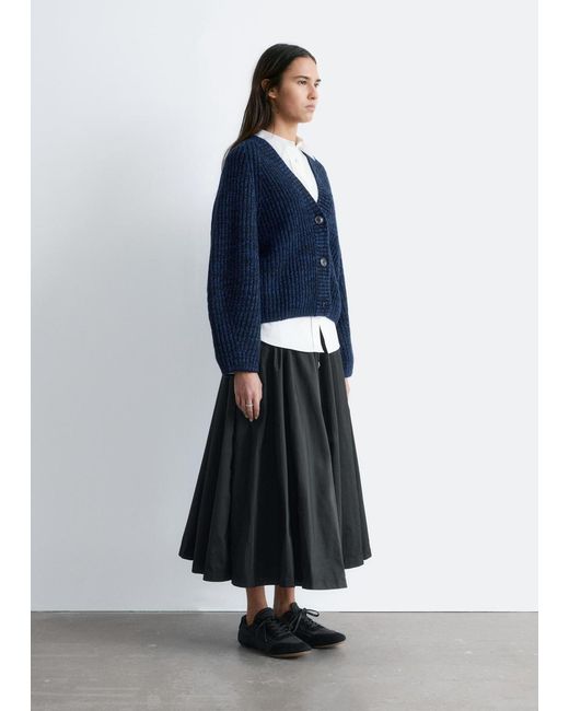 & Other Stories Blue Chunky Rib-Knit Cardigan