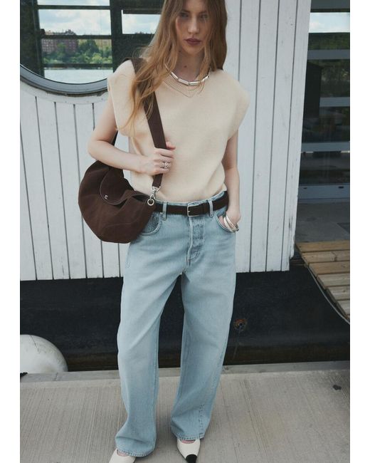 & Other Stories White Barrel-Leg Jeans