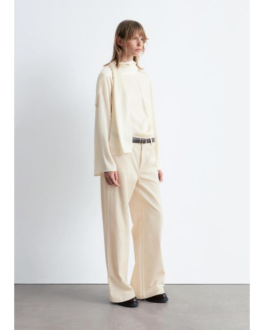 & Other Stories White Flared Corduroy Trousers