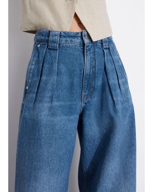 & Other Stories Blue Relaxed Wide Jeans