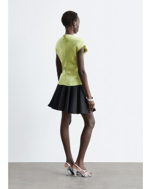 & Other Stories Green Textured Sleeveless Top