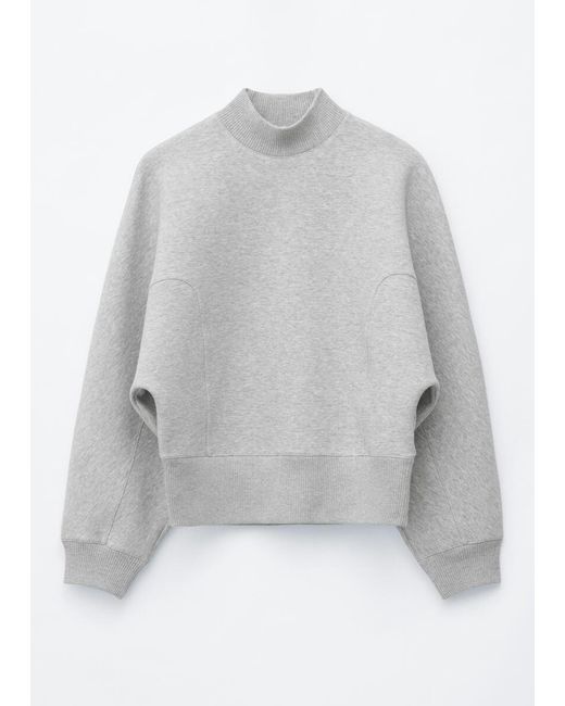 & Other Stories Gray Mock Neck Scuba Sweatshirt
