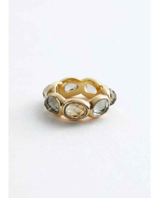 & Other Stories White Vibrant Crystal Ring