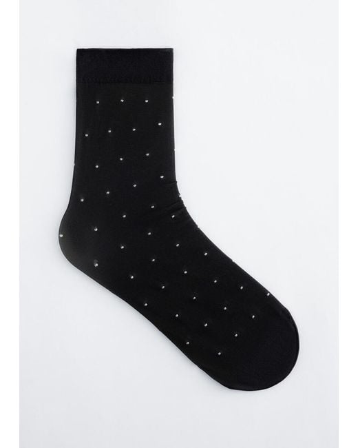 & Other Stories Black Sheer Dotted Socks