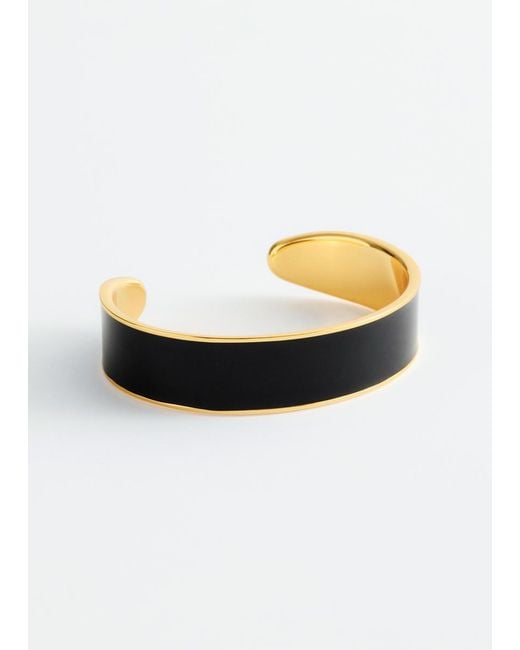 & Other Stories Black Two-Tone Cuff Bracelet