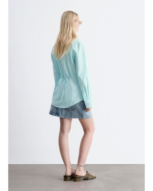 & Other Stories Blue Tapered Cotton Shirt