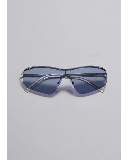 & Other Stories Blue Rimless Sunglasses